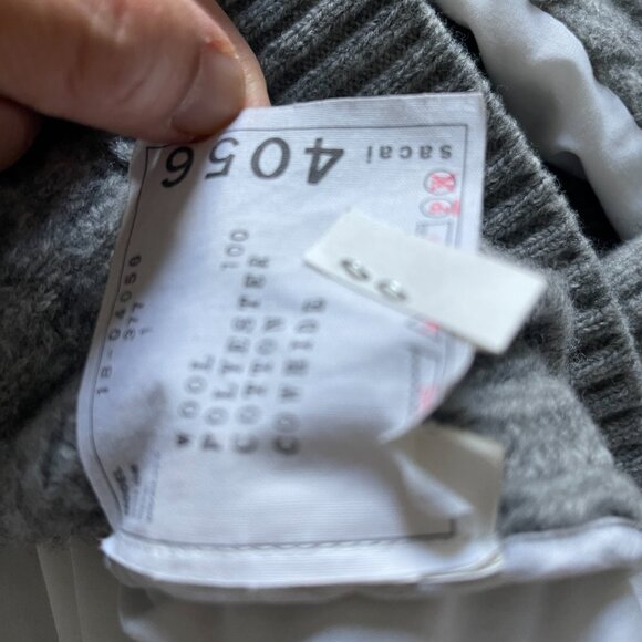 Sacai Japan Gray Docking Braided Knit Cardigan Top Sz 1 - Picture 5 of 7